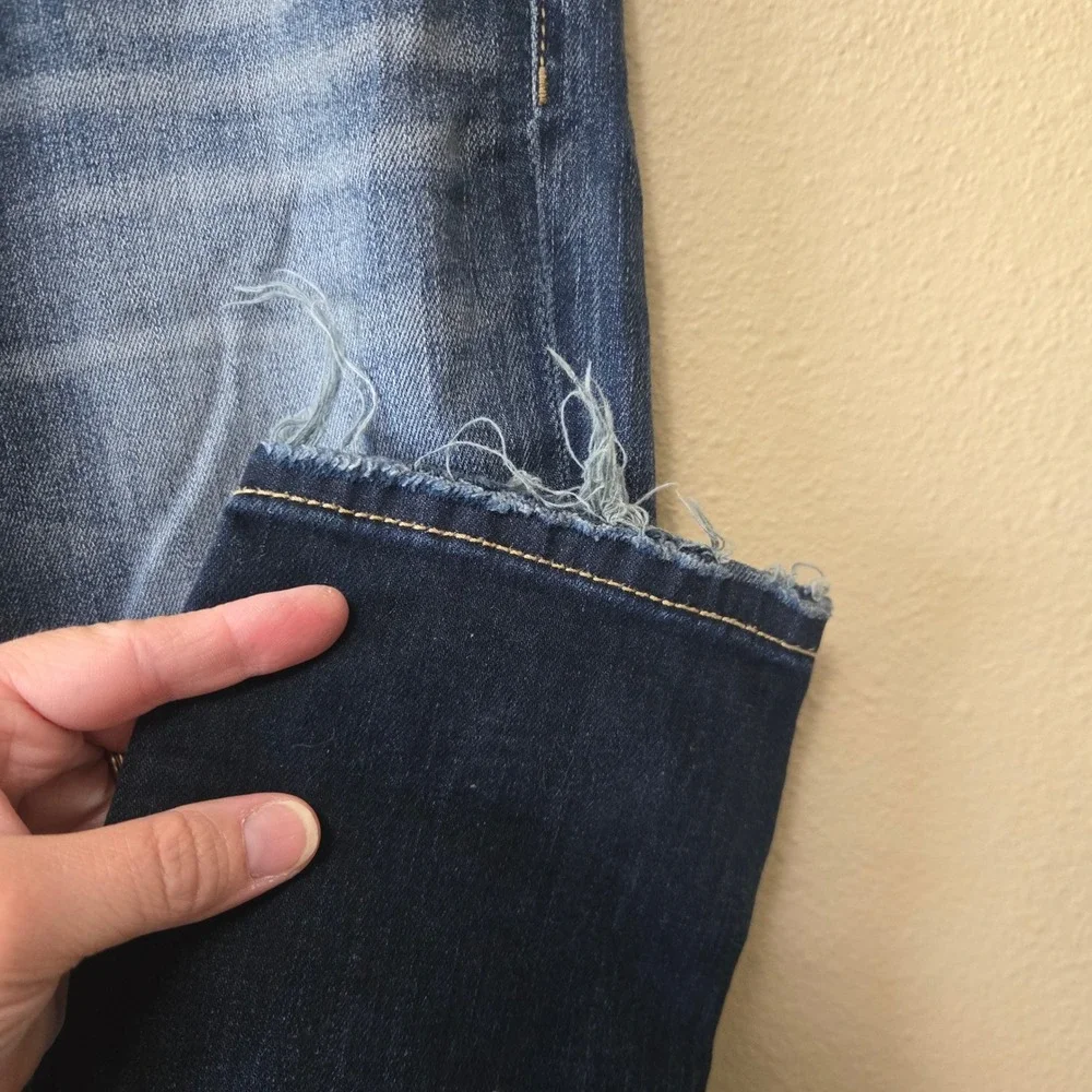 BKE Stella Skinny Jeans Dark Wash Raw Hem Frayed Denim 26R Womens 26 x 31.5